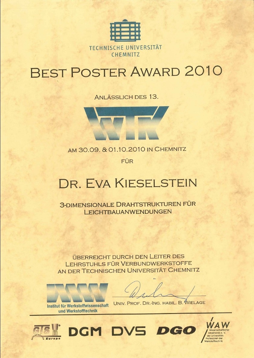 Best Poster Award - WTK 2010